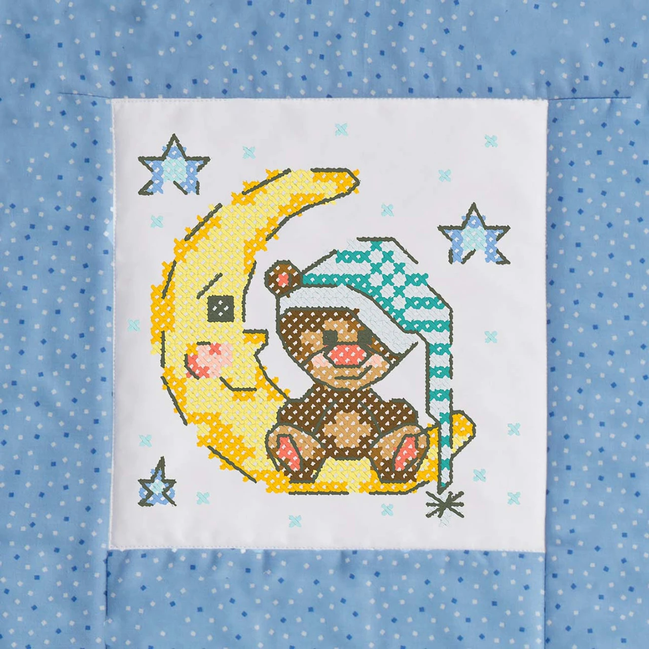 Herrschners Once Upon A Moonbeam Kid's Quilt Blocks Stamped Cross-Stitch 2 Herrschners Once Upon A Moonbeam Kid's Quilt Blocks Stamped Cross-Stitch - Image 2