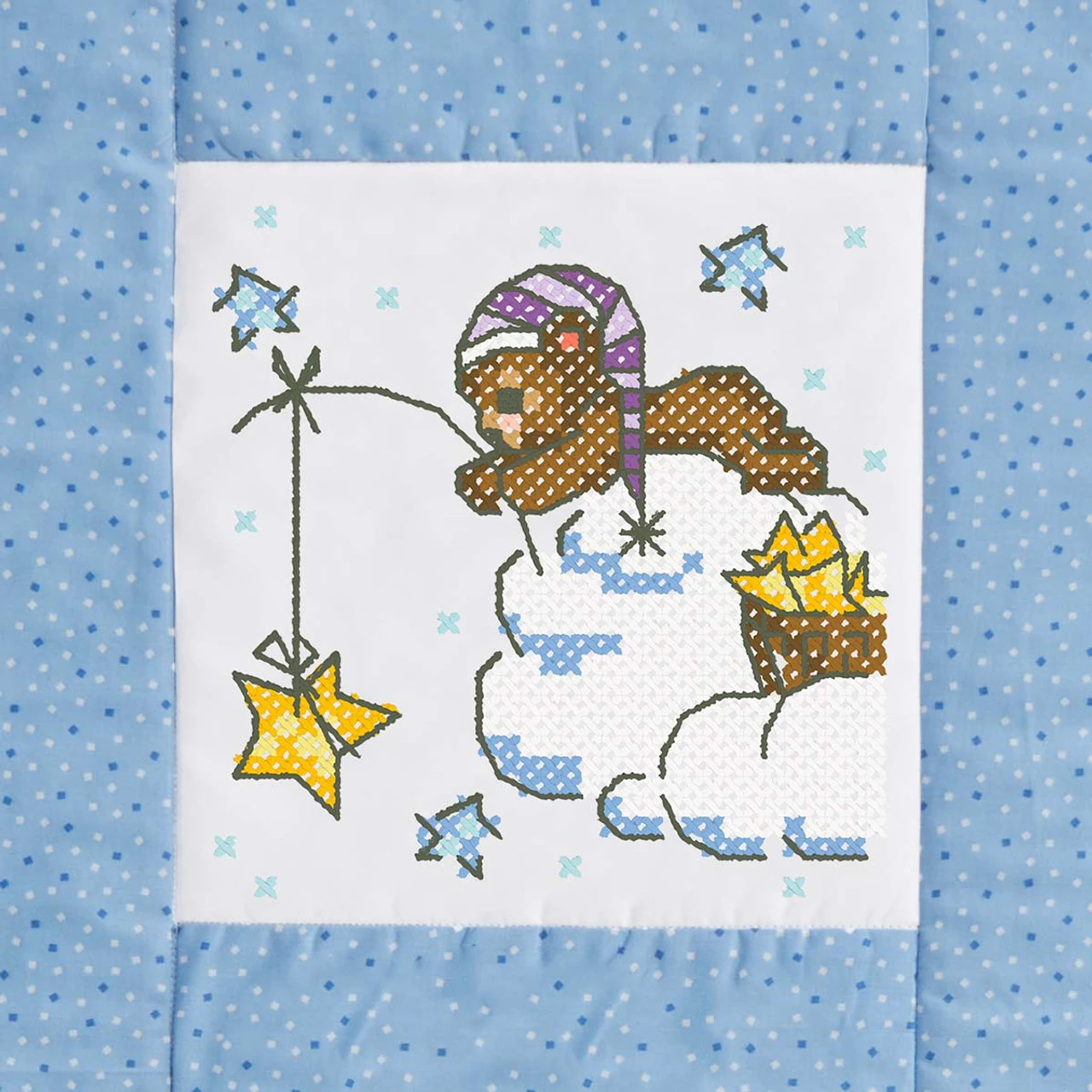 Herrschners Once Upon A Moonbeam Kid's Quilt Blocks Stamped Cross-Stitch 4 Herrschners Once Upon A Moonbeam Kid's Quilt Blocks Stamped Cross-Stitch - Image 4