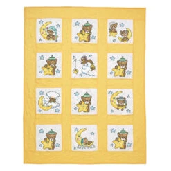 Herrschners Once Upon A Moonbeam Kid's Quilt Blocks Stamped Cross-Stitch