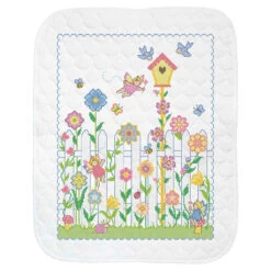 Baby By Herrschners Fairy Garden Value Baby Quilt Stamped Cross-Stitch