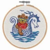 Craftways Teddy Blue Seahorse Hoop Stamped Embroidery Kit