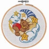 Craftways Teddy Blue On The Moon Hoop Stamped Embroidery Kit