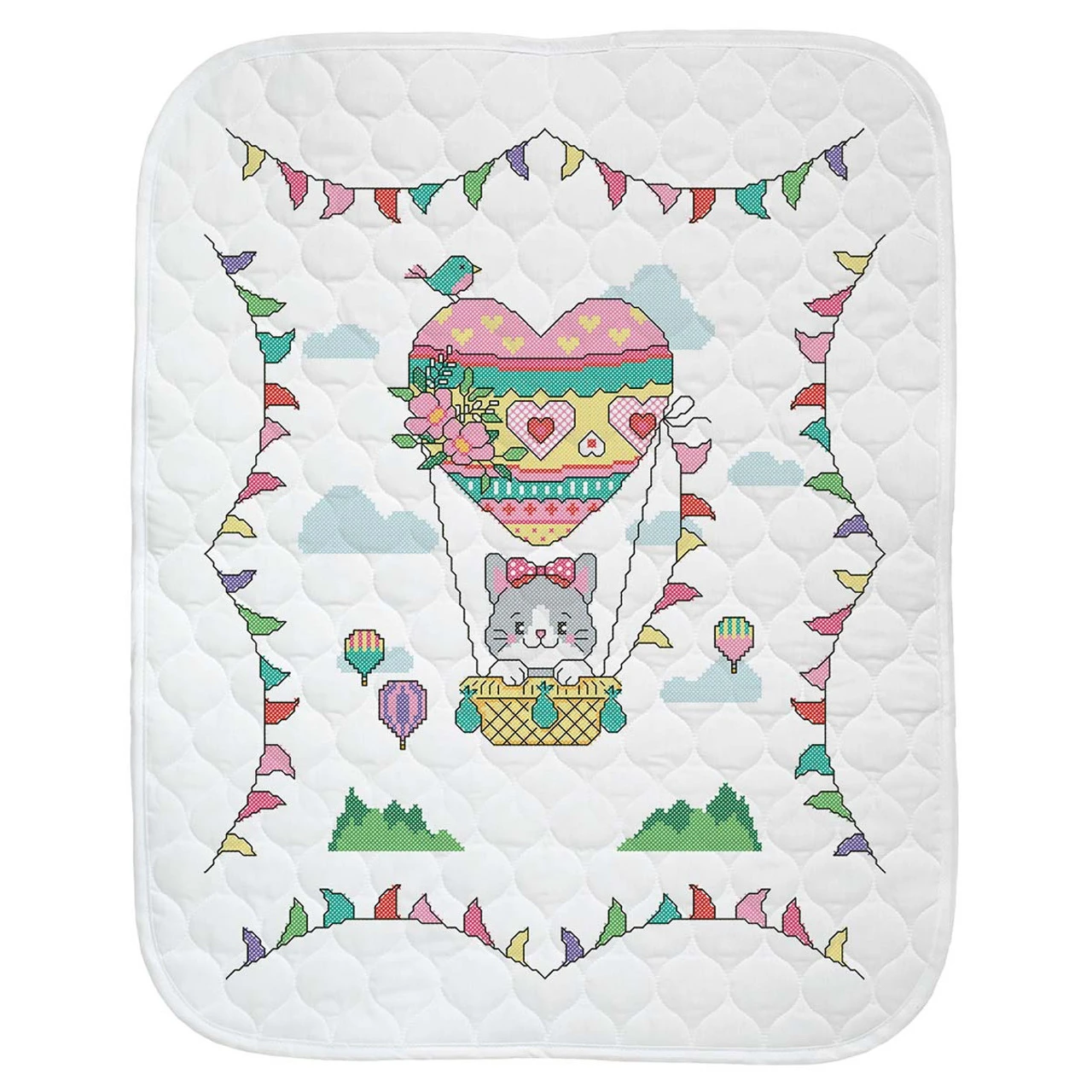 Baby By Herrschners Lovely Kitten Quilt Stamped Cross-Stitch 1 Baby By Herrschners Lovely Kitten Quilt Stamped Cross-Stitch