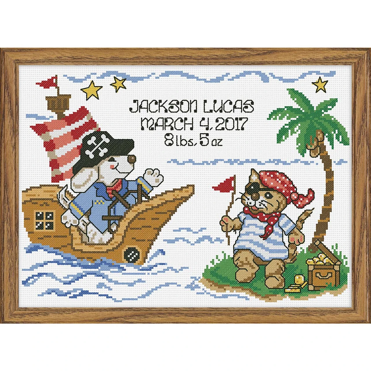 Baby By Herrschners Pirate Voyage Birth Record Counted Cross-Stitch Kit 1 Baby By Herrschners Pirate Voyage Birth Record Counted Cross-Stitch Kit