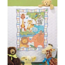 Dimensions ModZoo Baby Quilt Stamped Cross-Stitch Kit