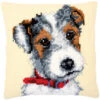 Vervaco Dog With Red Collar Pillow Cover Needlepoint Kit