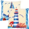Vervaco Lighthouse & Sailboat Set Needlepoint Canvas