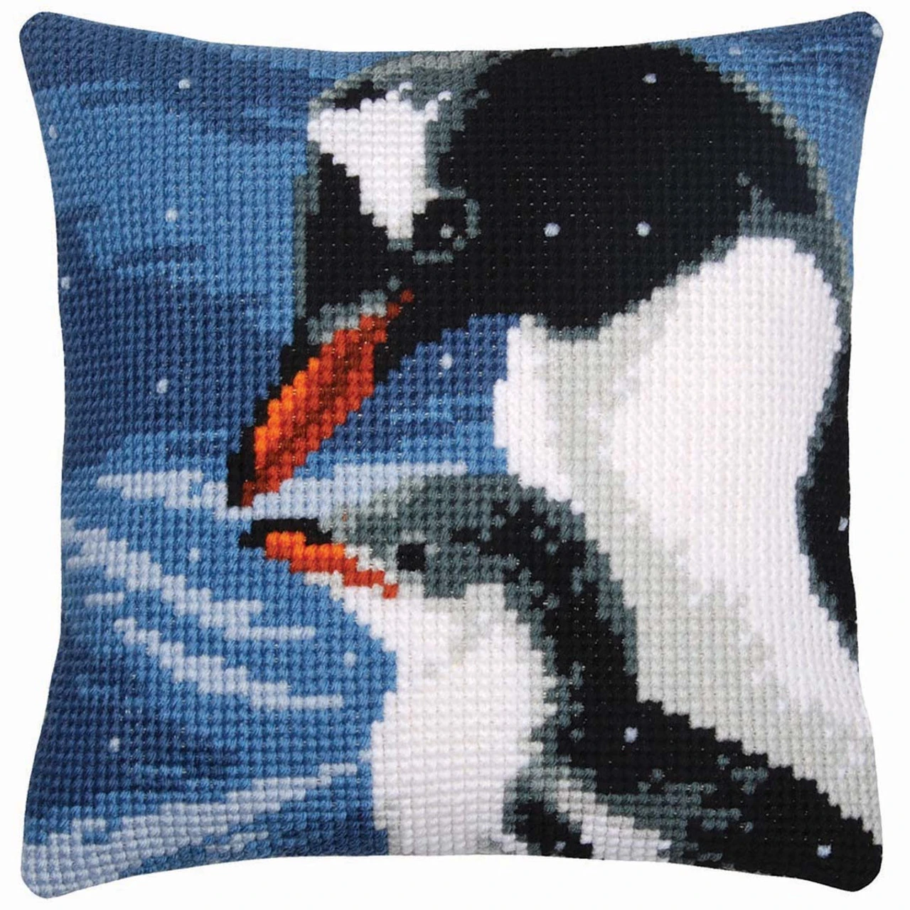 Vervaco Penguin & Chick Pillow Cover Needlepoint Kit 1 Vervaco Penguin & Chick Pillow Cover Needlepoint Kit
