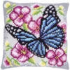 Vervaco Butterfly Among Flowers Pillow Cover Needlepoint Kit