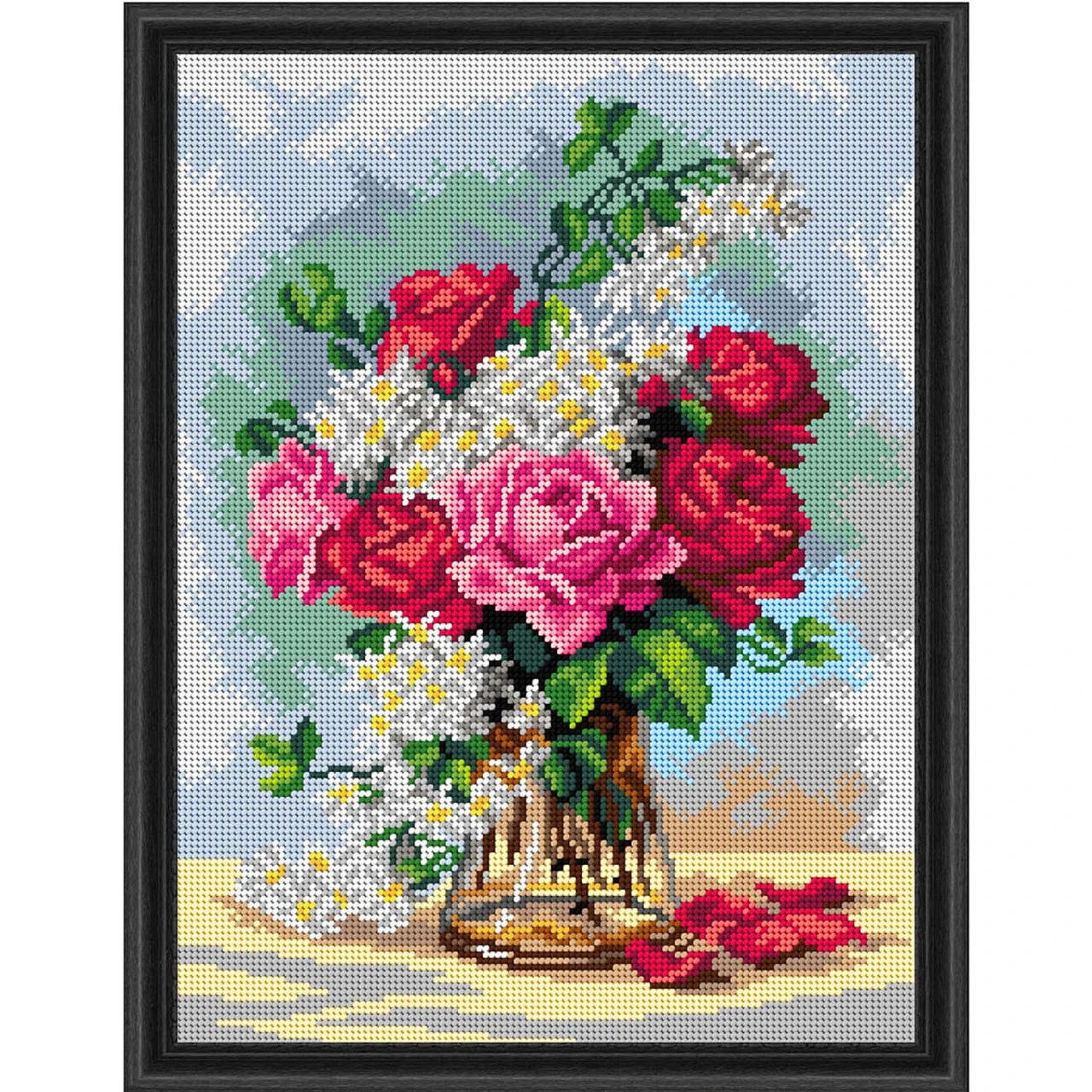 Orchidea Victorian Rose Bouquet Needlepoint Canvas 1 Orchidea Victorian Rose Bouquet Needlepoint Canvas