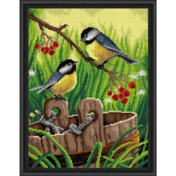 Orchidea Birds & Bucket Needlepoint Canvas