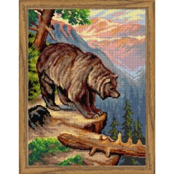 Orchidea Grizzly Needlepoint Canvas