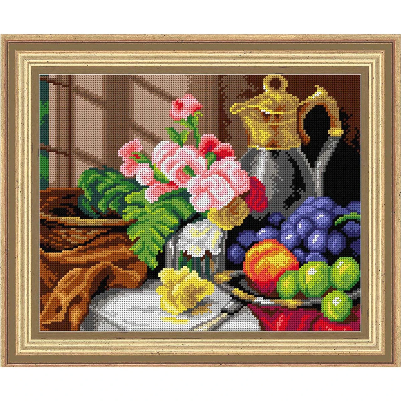 Orchidea Carnations In A Glass Vase Needlepoint Canvas 1 Orchidea Carnations In A Glass Vase Needlepoint Canvas