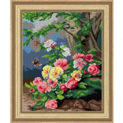 Orchidea Floral Still Life Needlepoint Canvas