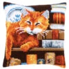 Vervaco Cross Stitch Cushion Cat & Books Needlepoint Kit