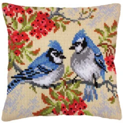 Collection D'Art Blue Jays Pillow Cover Needlepoint Kit