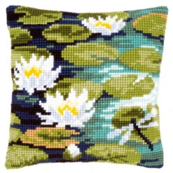 Vervaco Water Lilies Pillow Cover Needlepoint Kit