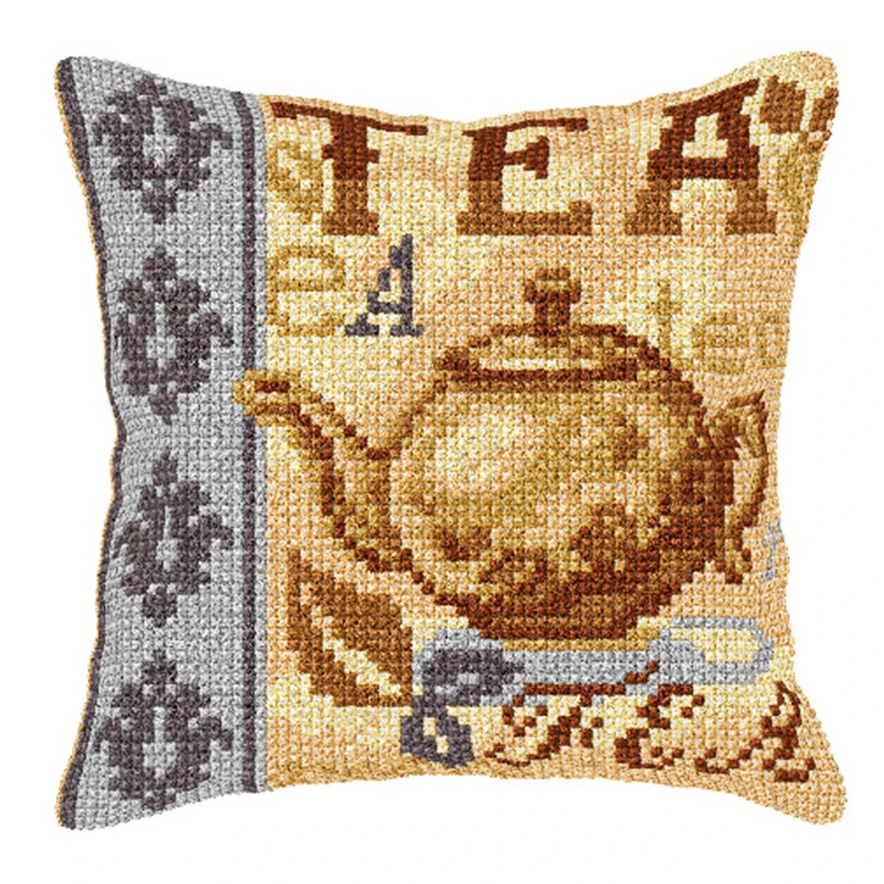 Orchidea Tea Pillow Cover Needlepoint Kit 1 Orchidea Tea Pillow Cover Needlepoint Kit