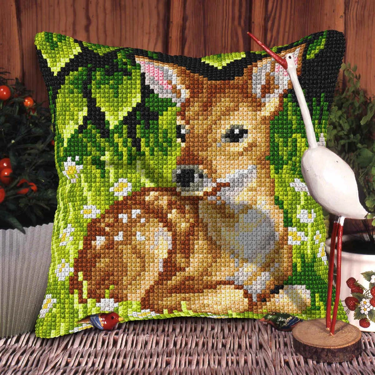 Orchidea Roe-deer Pillow Needlepoint Kit 2 Orchidea Roe-deer Pillow Needlepoint Kit - Image 2