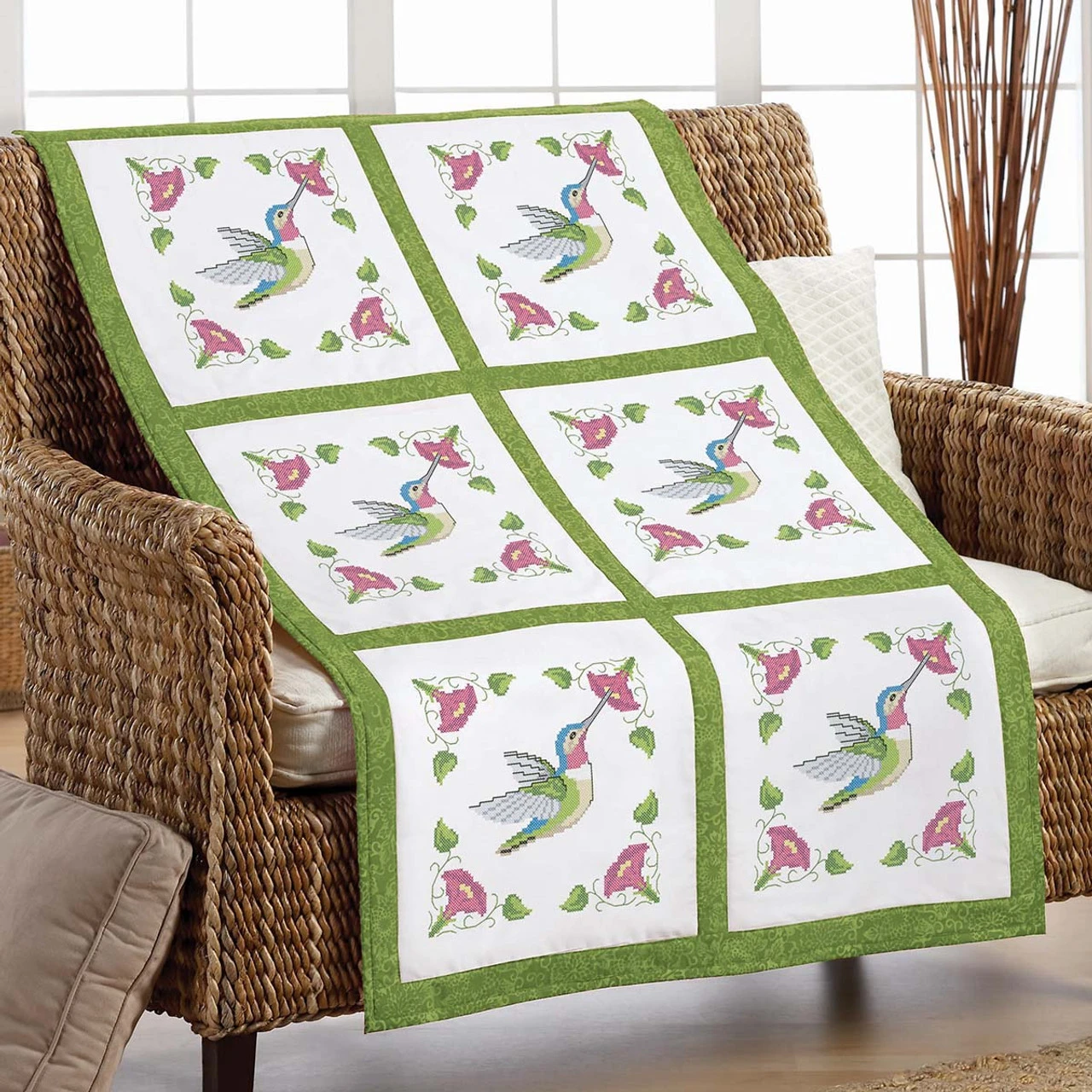 Herrschners Hummingbird Flutter Stamped Cross-Stitch 2 Herrschners Hummingbird Flutter Stamped Cross-Stitch - Image 2