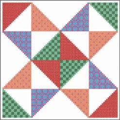 Herrschners Prairie Star Quilt Blocks Stamped Cross-Stitch