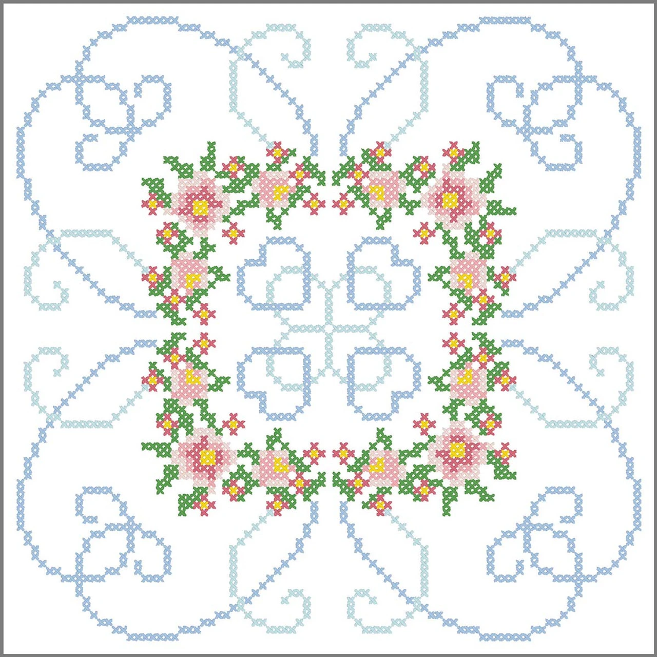 Herrschners Ring Of Hearts Quilt Blocks Stamped Cross-Stitch 1 Herrschners Ring Of Hearts Quilt Blocks Stamped Cross-Stitch