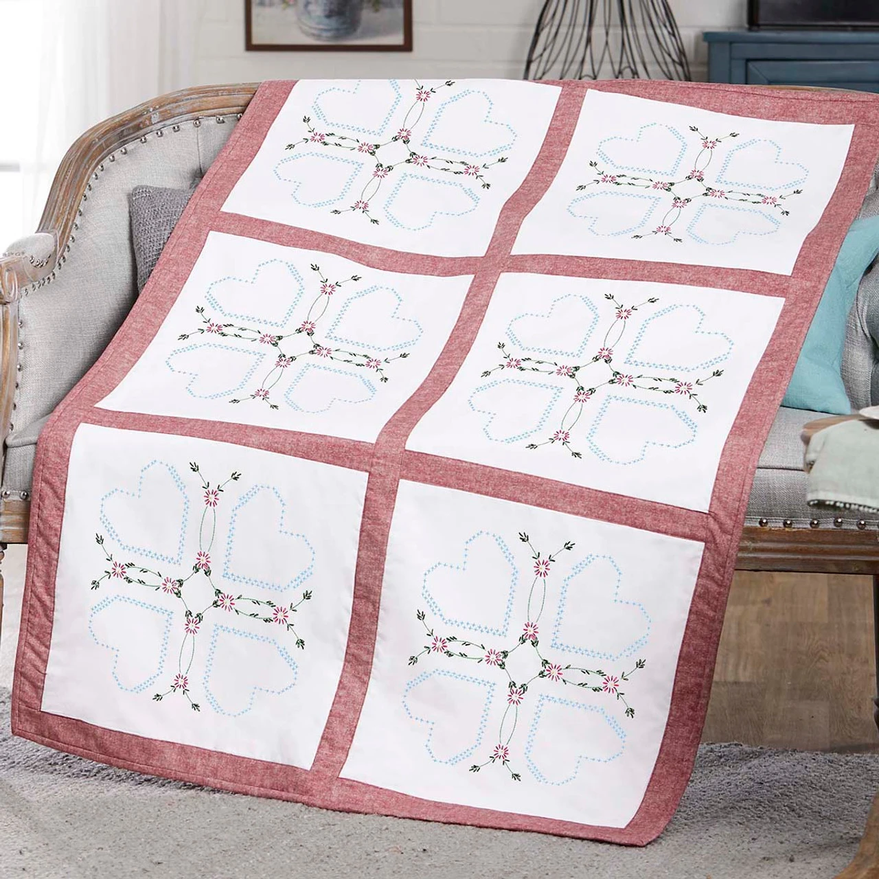 Herrschners Elizabeth Quilt Blocks Stamped Embroidery 1 Herrschners Elizabeth Quilt Blocks Stamped Embroidery