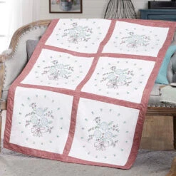 Herrschners Felicity Quilt Blocks Stamped Embroidery