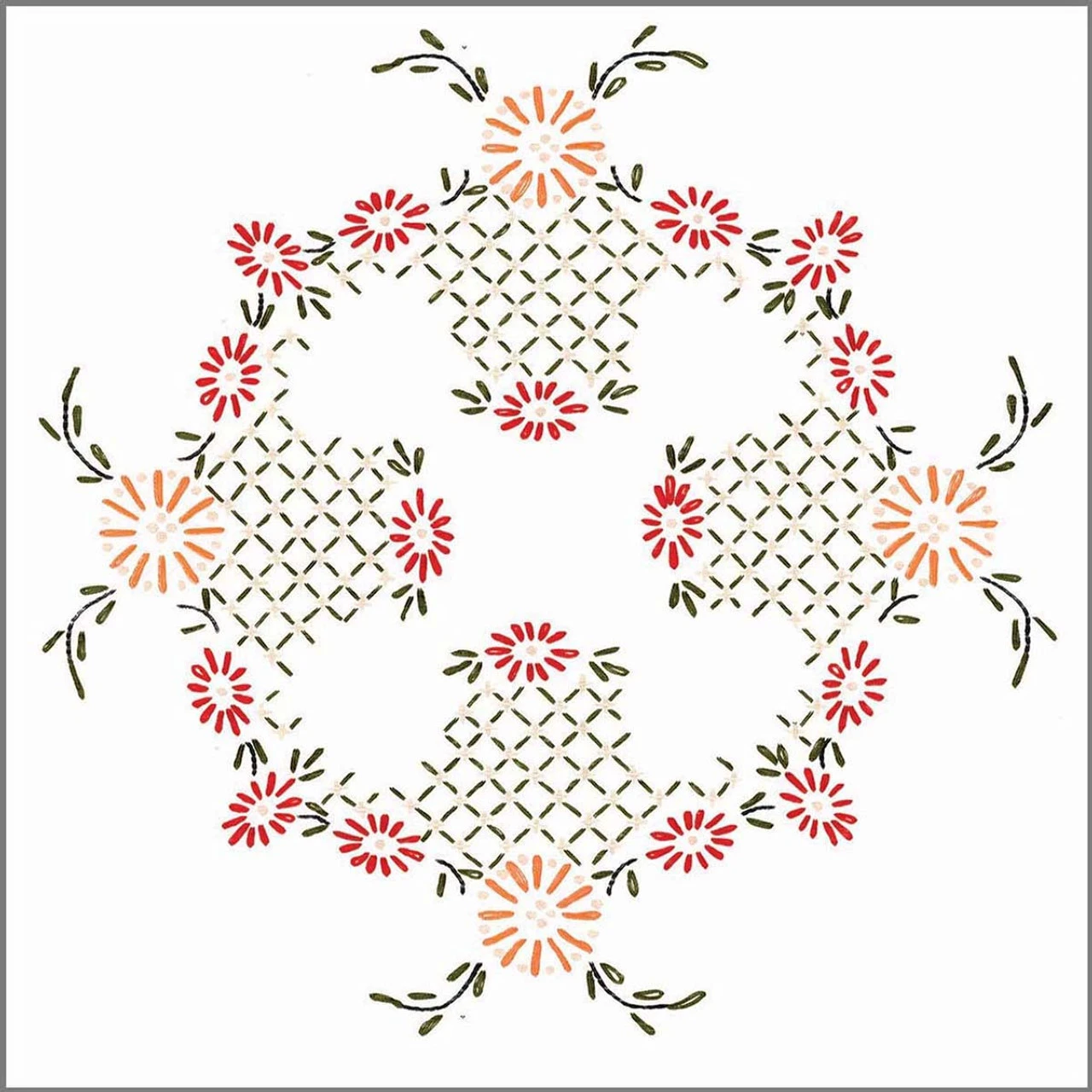 Herrschners Cordelia Quilt Block Stamped Embroidery 2 Herrschners Cordelia Quilt Block Stamped Embroidery - Image 2
