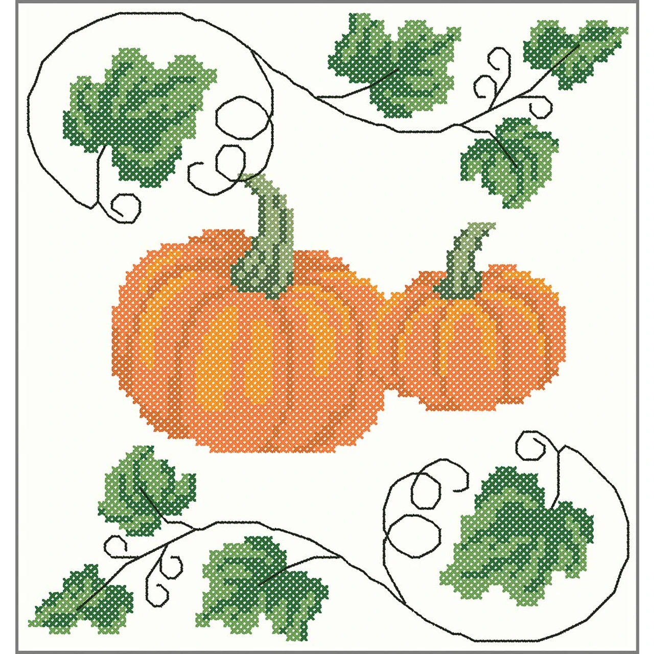 Herrschners Pumpkin Patch Quilt Blocks Stamped Cross-Stitch 1 Herrschners Pumpkin Patch Quilt Blocks Stamped Cross-Stitch