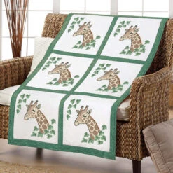 Herrschners Giraffe Quilt Blocks Stamped Cross-Stitch