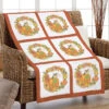 Herrschners Fall Wreath Quilt Blocks Stamped Cross-Stitch