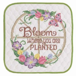 Herrschners Bloom Where You Are Planted Wall Hanging Stamped Cross-Stitch