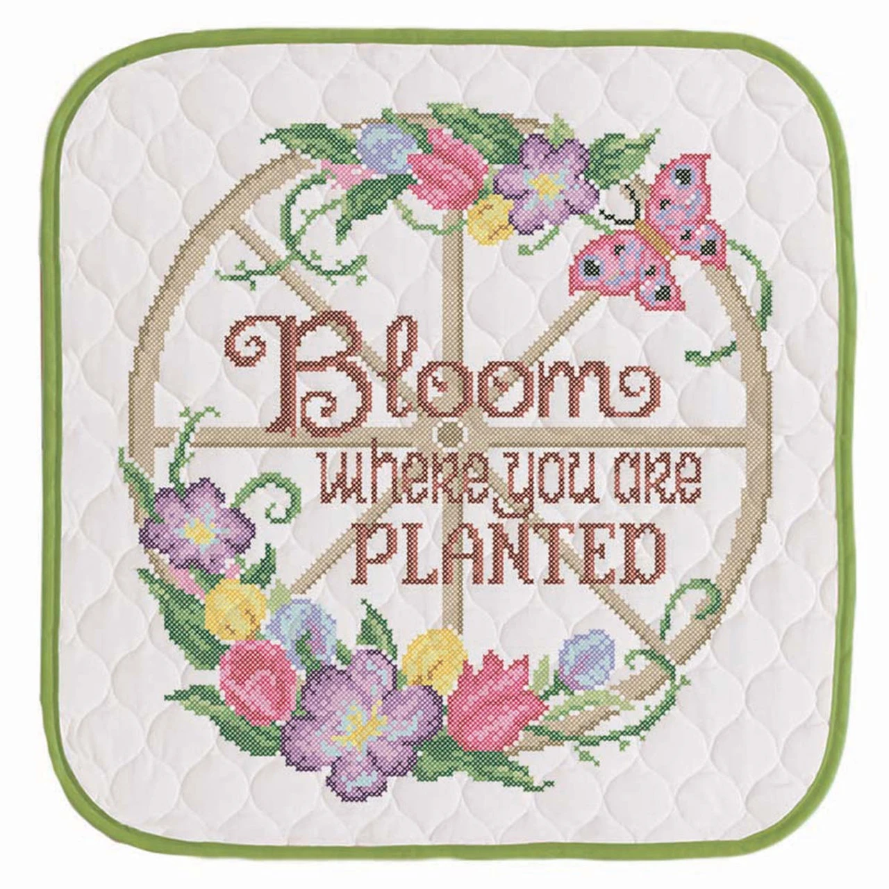 Herrschners Bloom Where You Are Planted Wall Hanging Stamped Cross-Stitch 1 Herrschners Bloom Where You Are Planted Wall Hanging Stamped Cross-Stitch