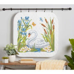 Herrschners Swan On The Pond Wall Hanging Stamped Cross-Stitch Kit