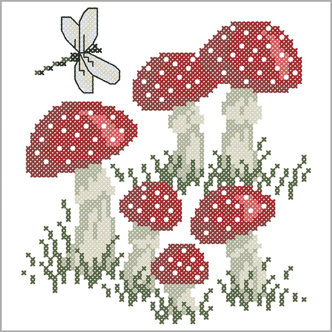 Herrschners Mushroom Forest Quilt Blocks Stamped Cross-Stitch 2 Herrschners Mushroom Forest Quilt Blocks Stamped Cross-Stitch - Image 2