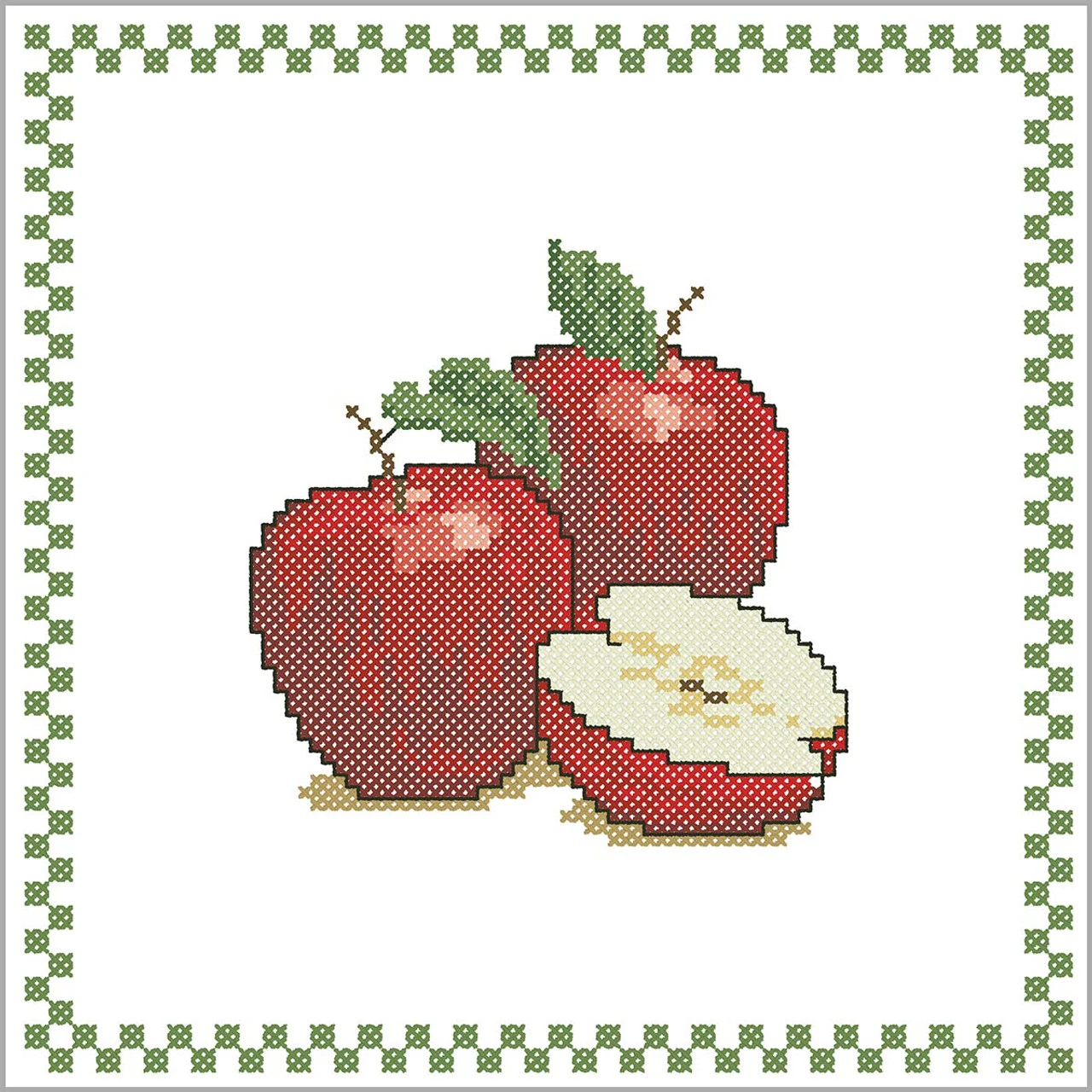 Herrschners Apple Orchard Quilt Blocks Stamped Cross-Stitch 2 Herrschners Apple Orchard Quilt Blocks Stamped Cross-Stitch - Image 2