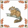 Herrschners Chipmunk Chatter Quilt Blocks Stamped Cross-Stitch