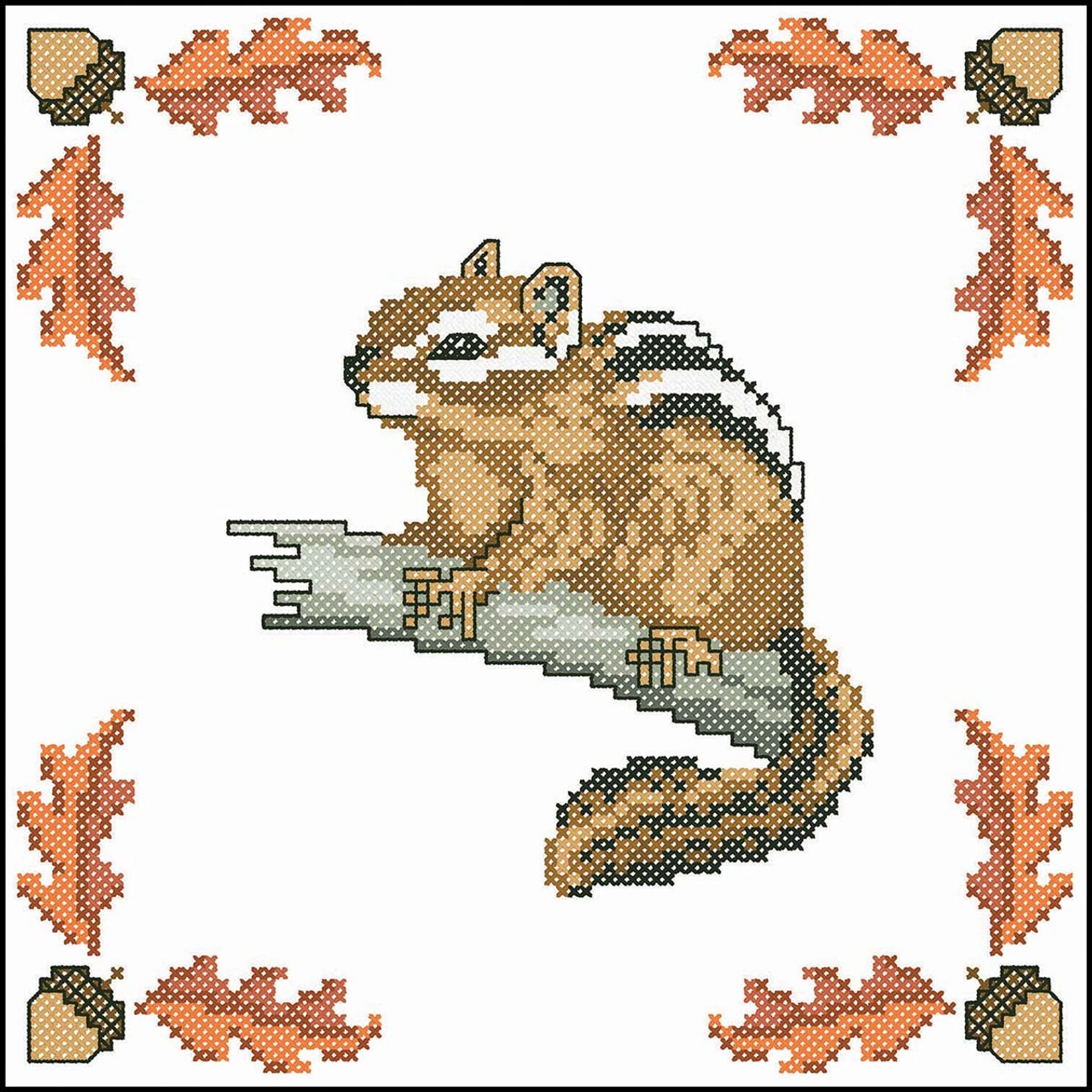 Herrschners Chipmunk Chatter Quilt Blocks Stamped Cross-Stitch 1 Herrschners Chipmunk Chatter Quilt Blocks Stamped Cross-Stitch