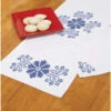 Herrschners Blue Tile Table Runner And Napkins Stamped Cross-Stitch