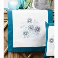 Nob Hill Dainty Petals Table Runner Stamped Embroidery Kit