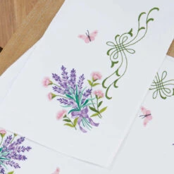 Nob Hill Lavender & Butterflies Table Runner Stamped Embroidery Kit