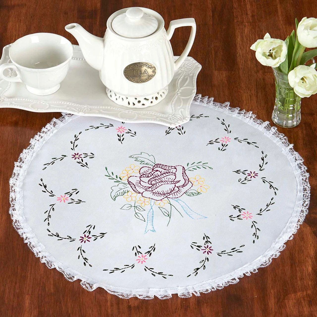 Herrschners Catherine Doily Stamped Embroidery 1 Herrschners Catherine Doily Stamped Embroidery