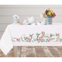 Herrschners Hummingbird Tablecloth Stamped Cross-Stitch