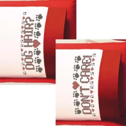 Herrschners Dog Hair Don't Care Pillowcase Pair Stamped Cross-Stitch
