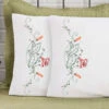 Herrschners Evelyn Pillowcase Pair Stamped Embroidery