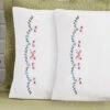 Herrschners Daphne Pillowcase Pair Stamped Embroidery