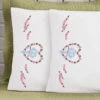 Herrschners Beverly Pillowcase Pair Stamped Embroidery