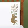Herrschners Sleeping Sloth Pillowcase Pair Stamped Cross-Stitch