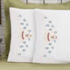 Herrschners Bernice Pillowcase Pair Stamped Embroidery